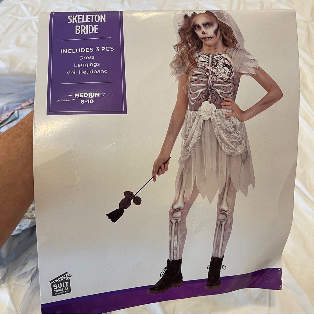 Skeleton Bride Costume for Girls, Medium, with Included Accessories, by Amscan